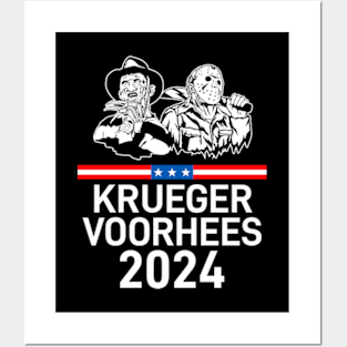 krueger Voorhees 24 For President, Freddy Krueger Jason Voorhees 2024 Posters and Art